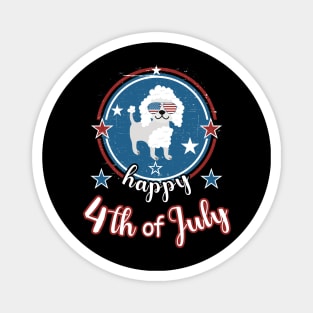 Happy 4Th of July Cute Poodle Dog Magnet